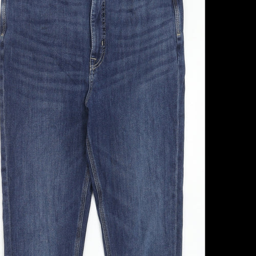 Marks and Spencer Womens Blue Cotton Skinny Jeans Size 16 Regular Zip