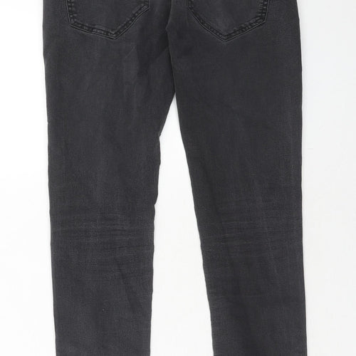 Bershka Womens Black Cotton Skinny Jeans Size 8 Regular Zip