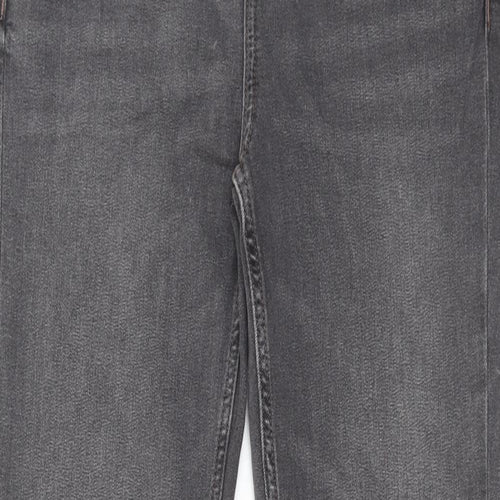 Marks and Spencer Womens Grey Cotton Skinny Jeans Size 12 Slim Zip