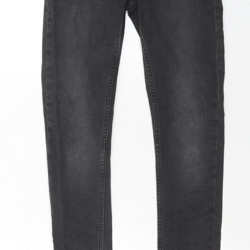 Topman Mens Black Cotton Skinny Jeans Size 30 in Regular Zip