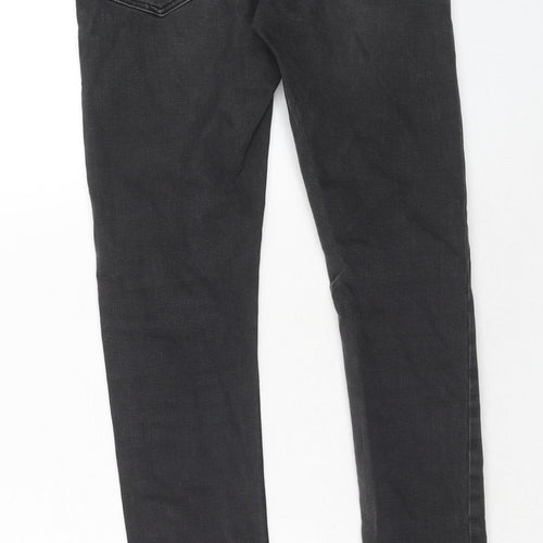 Topman Mens Black Cotton Skinny Jeans Size 30 in Regular Zip