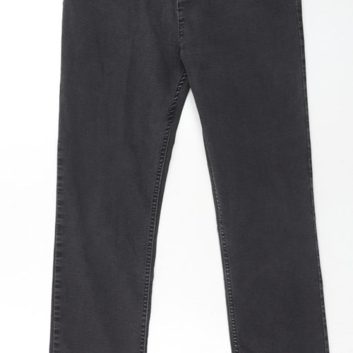 Marks and Spencer Womens Black Cotton Skinny Jeans Size 14 Slim Zip