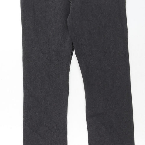 Marks and Spencer Womens Black Cotton Skinny Jeans Size 14 Slim Zip