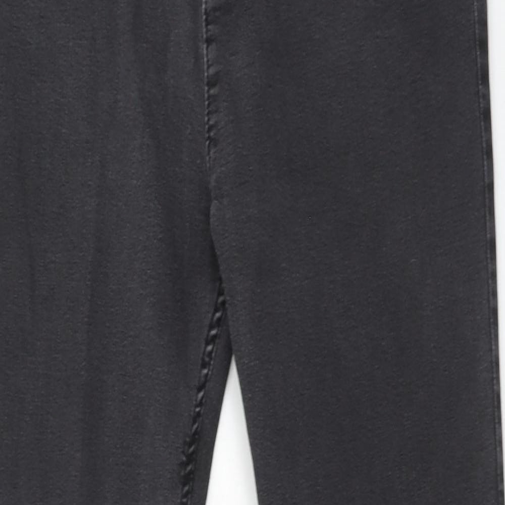 Marks and Spencer Womens Black Cotton Skinny Jeans Size 14 Slim Zip