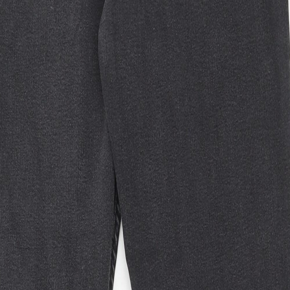 Marks and Spencer Womens Black Cotton Skinny Jeans Size 14 Slim Zip