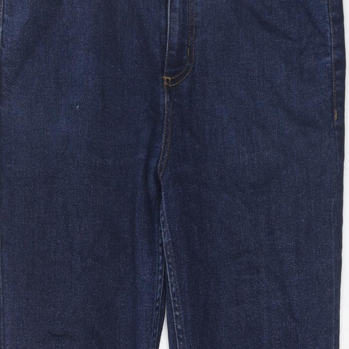 Marks and Spencer Womens Blue Cotton Straight Jeans Size 32 in Regular Zip
