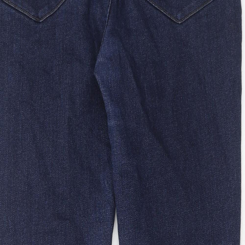 Marks and Spencer Womens Blue Cotton Straight Jeans Size 32 in Regular Zip