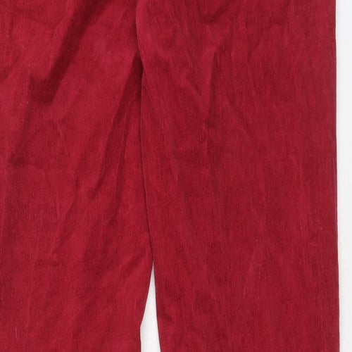 Marks and Spencer Womens Red Cotton Trousers Size 10 Regular Zip