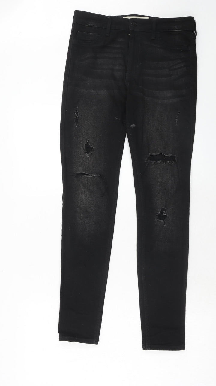 Hollister Mens Black Cotton Skinny Jeans Size 28 in L30 in Regular Zip