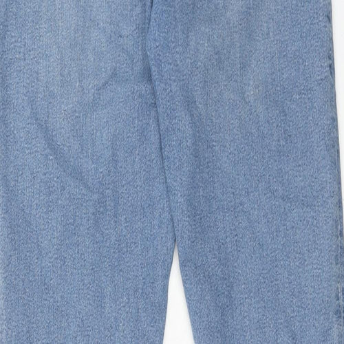 H&M Girls Blue Cotton Skinny Jeans Size 14-15 Years Regular Button - Distressed