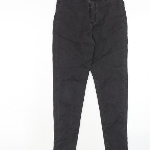 Marks and Spencer Girls Black Cotton Skinny Jeans Size 13-14 Years Regular Zip
