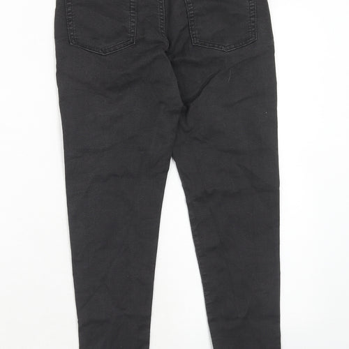 Marks and Spencer Girls Black Cotton Skinny Jeans Size 13-14 Years Regular Zip