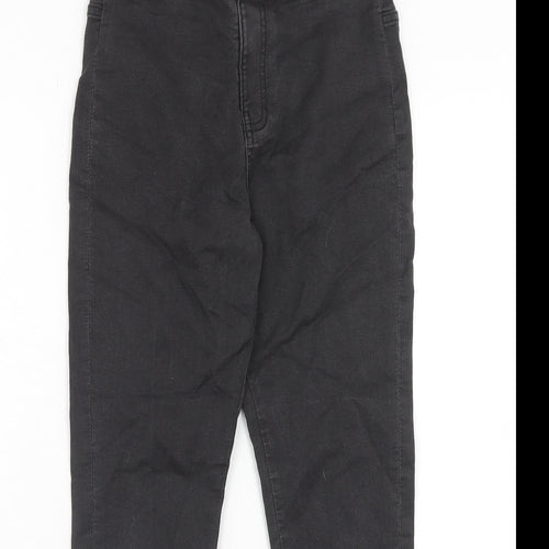 Marks and Spencer Girls Black Cotton Skinny Jeans Size 13-14 Years Regular Zip