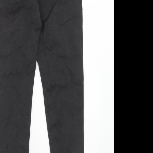 Marks and Spencer Girls Black Cotton Skinny Jeans Size 13-14 Years Regular Zip