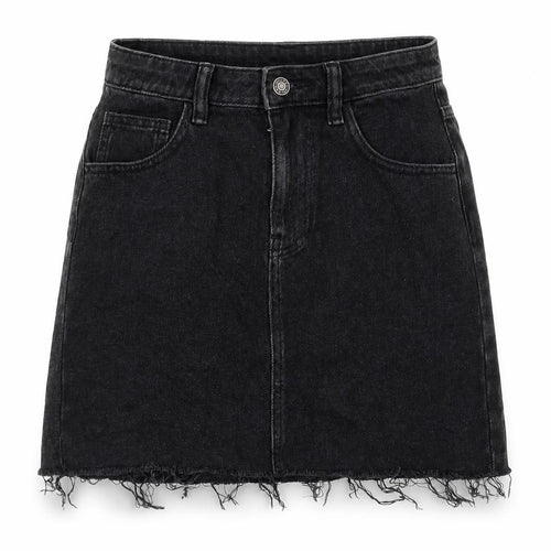 AsYou Womens Black Cotton A-Line Skirt Size 8 Zip