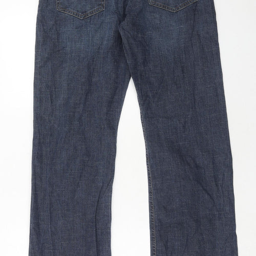 FCUK Jeans Mens Blue Cotton Bootcut Jeans Size 34 in Regular Zip