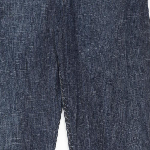 FCUK Jeans Mens Blue Cotton Bootcut Jeans Size 34 in Regular Zip