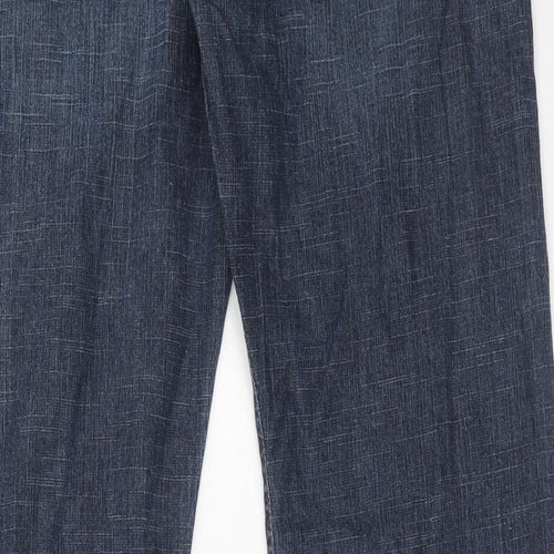 FCUK Jeans Mens Blue Cotton Bootcut Jeans Size 34 in Regular Zip