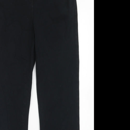 Marks and Spencer Womens Black Cotton Straight Jeans Size 12 Regular Zip