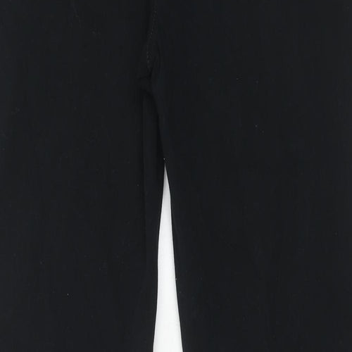 Marks and Spencer Womens Black Cotton Straight Jeans Size 12 Regular Zip