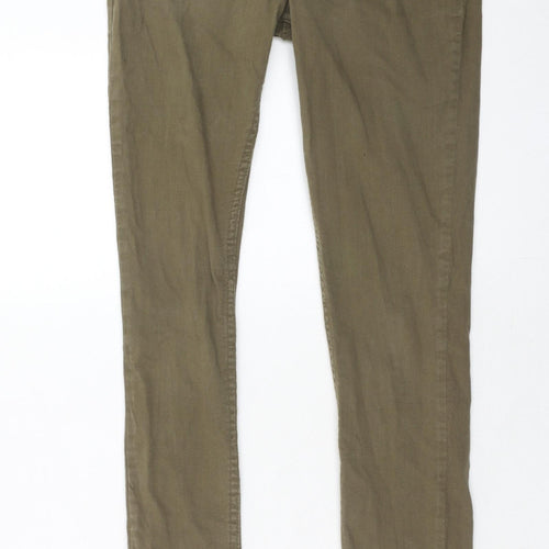 Select Womens Green Cotton Jegging Jeans Size 10 Regular Zip