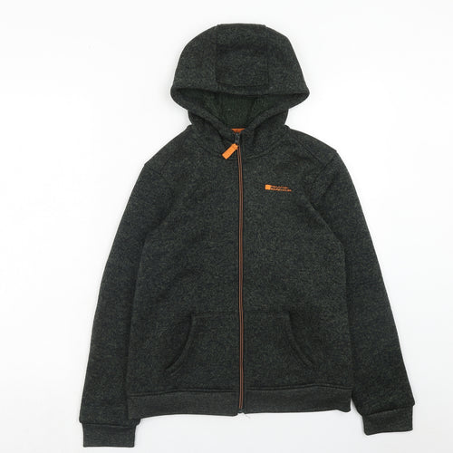 Mountain Warehouse Boys Green Polyester Full Zip Hoodie Size 13 Years Zip
