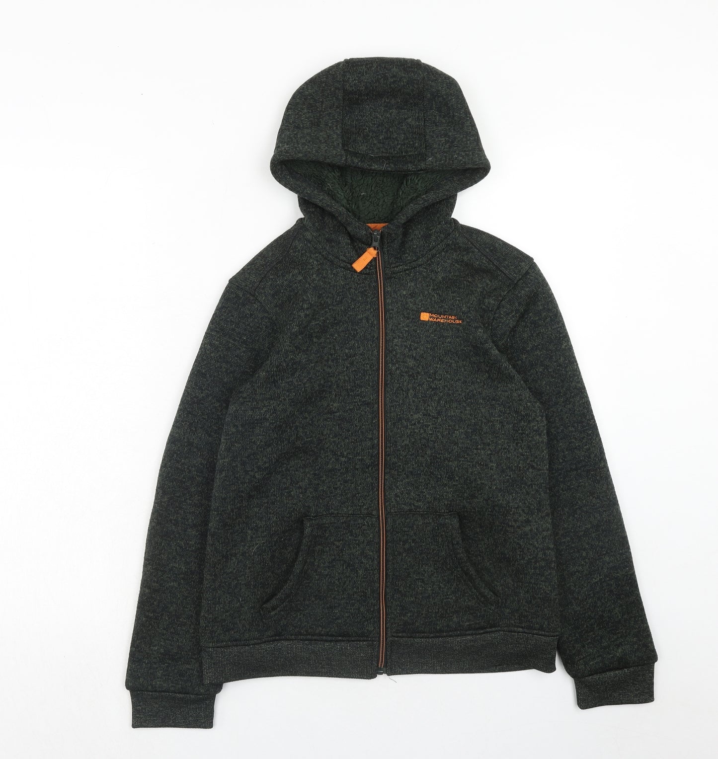 Mountain Warehouse Boys Green Polyester Full Zip Hoodie Size 13 Years Zip