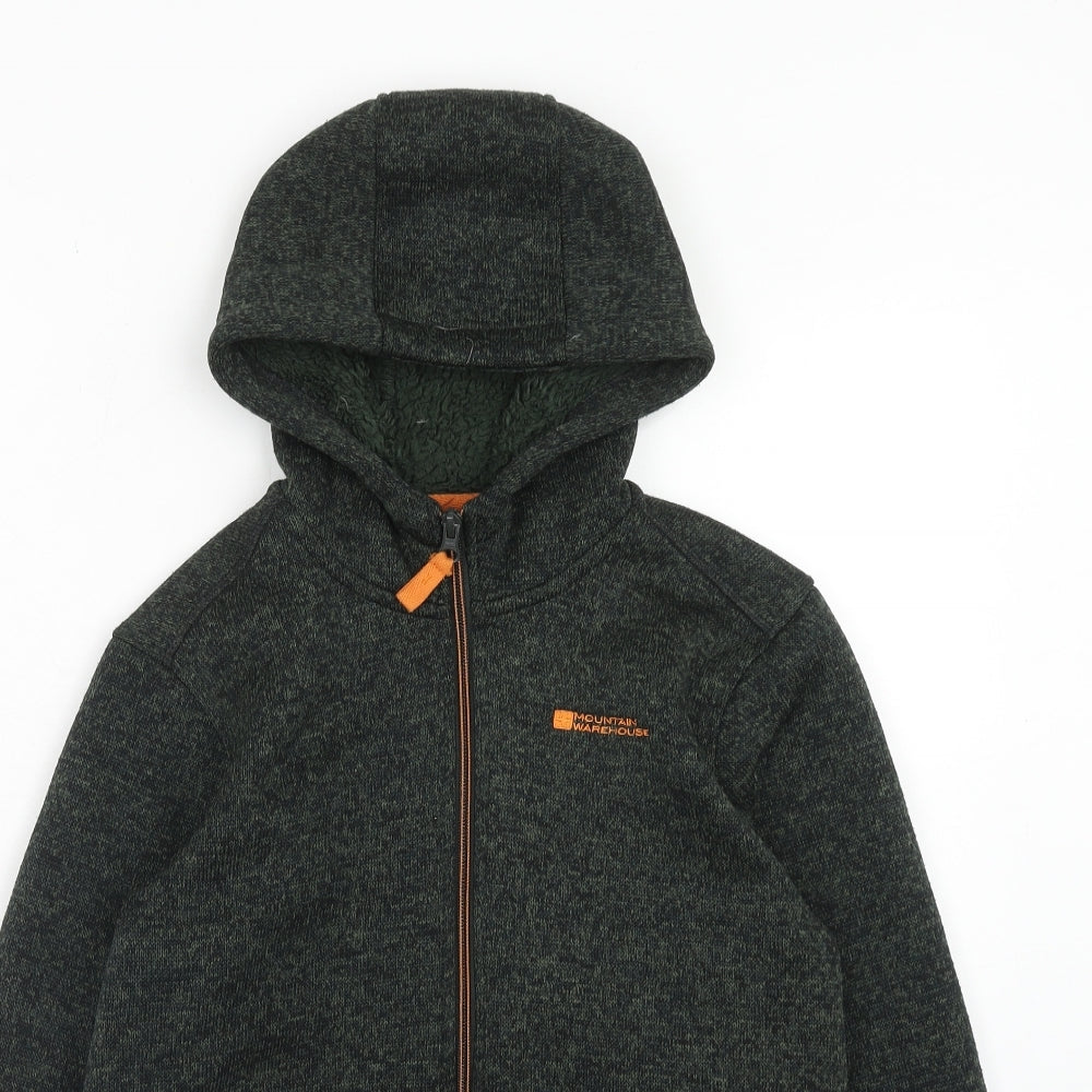Mountain Warehouse Boys Green Polyester Full Zip Hoodie Size 13 Years Zip