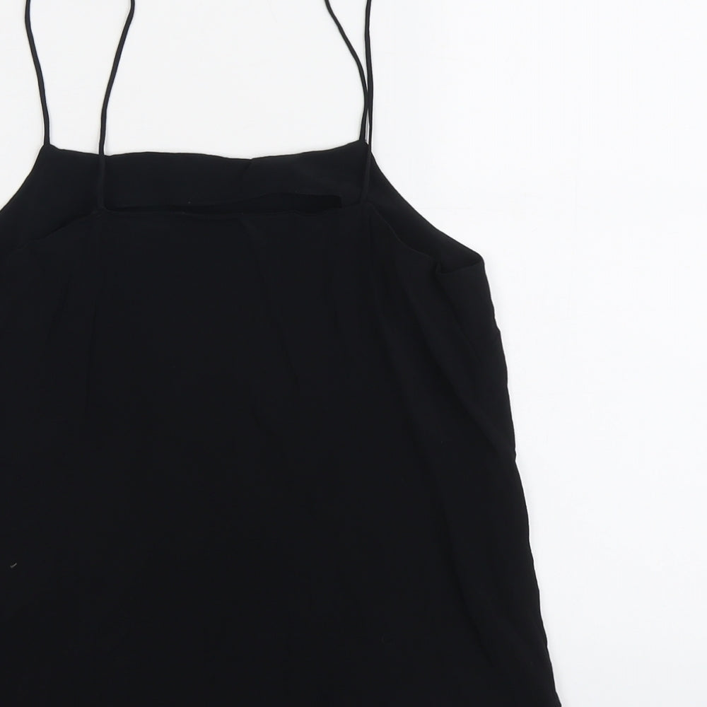 Warehouse Womens Black Viscose Camisole Tank Size S Square Neck