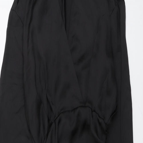 Zara Womens Black Polyester Shirt Dress Size XS Collared Zip