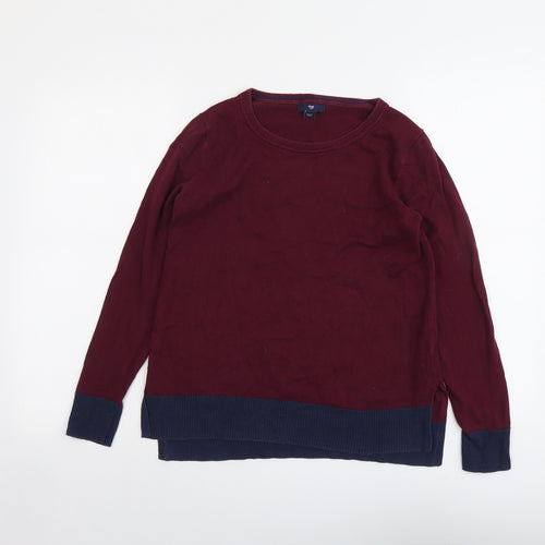 Gap Womens Purple Round Neck Cotton Pullover Jumper Size S