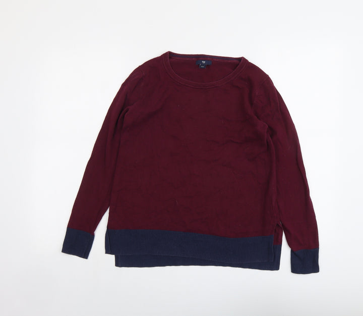 Gap Womens Purple Round Neck Cotton Pullover Jumper Size S