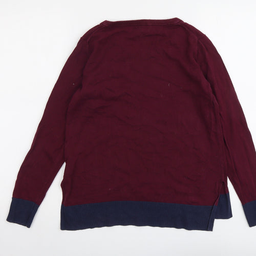 Gap Womens Purple Round Neck Cotton Pullover Jumper Size S