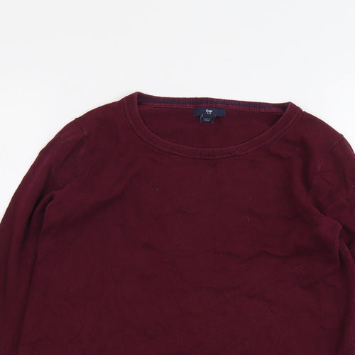 Gap Womens Purple Round Neck Cotton Pullover Jumper Size S