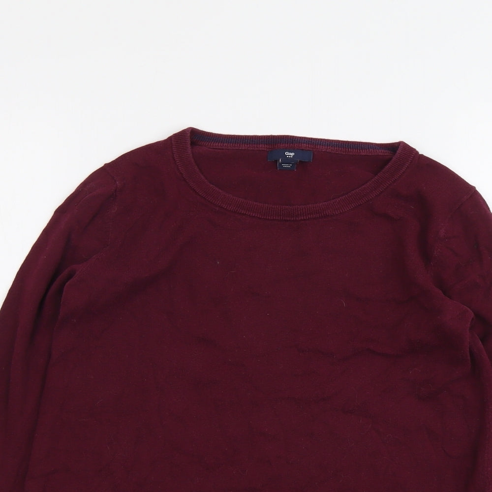 Gap Womens Purple Round Neck Cotton Pullover Jumper Size S