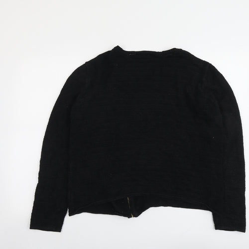 La Redoute Womens Black Round Neck Acrylic Full Zip Jumper Size 18