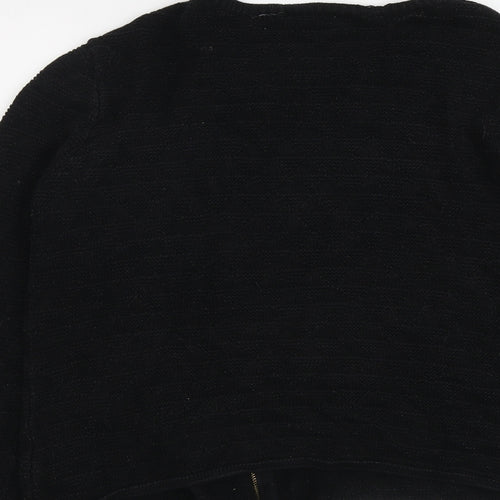 La Redoute Womens Black Round Neck Acrylic Full Zip Jumper Size 18