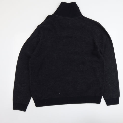 Marks and Spencer Mens Blue Roll Neck Acrylic Pullover Jumper Size XL Long Sleeve