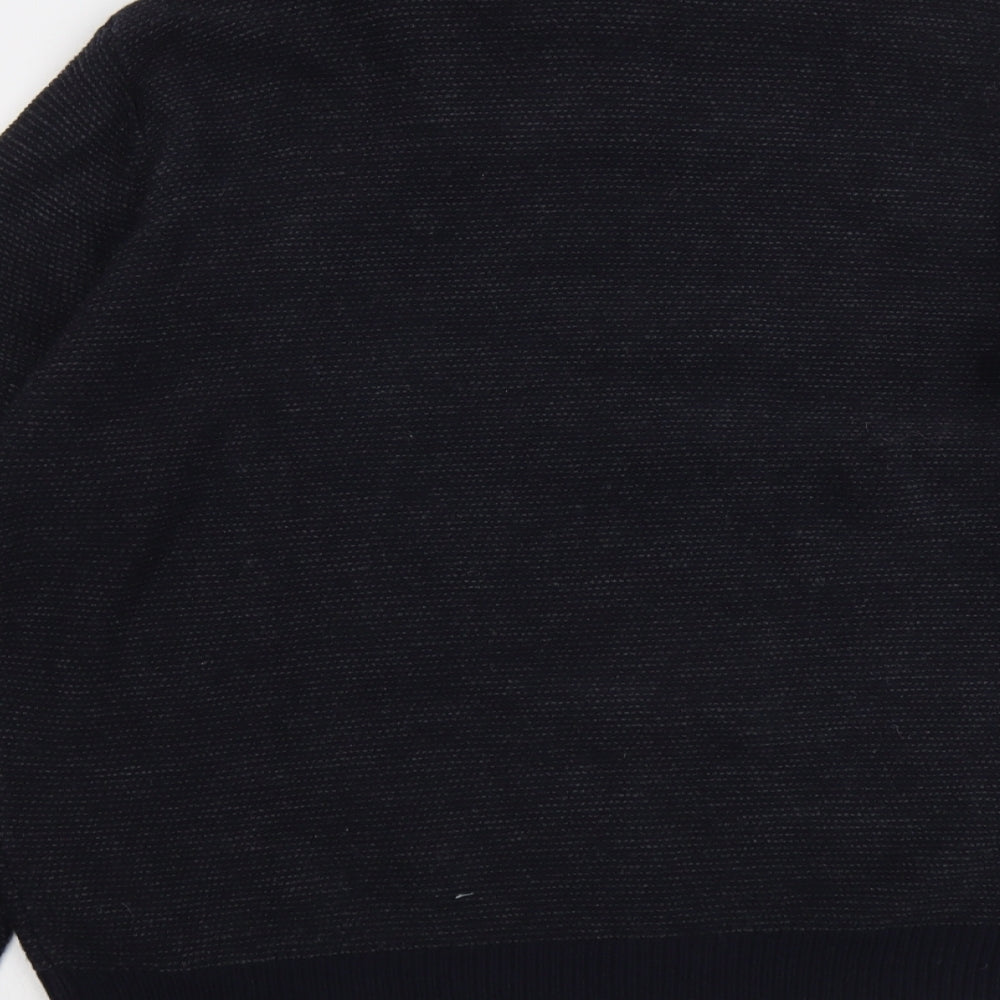 Marks and Spencer Mens Blue Roll Neck Acrylic Pullover Jumper Size XL Long Sleeve