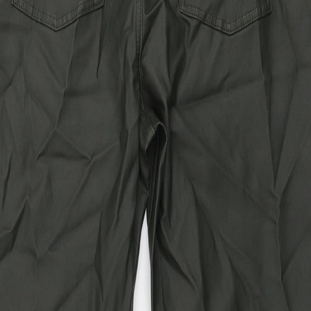 Marks and Spencer Womens Green Polyester Trousers Size 20 L28 in Regular Button