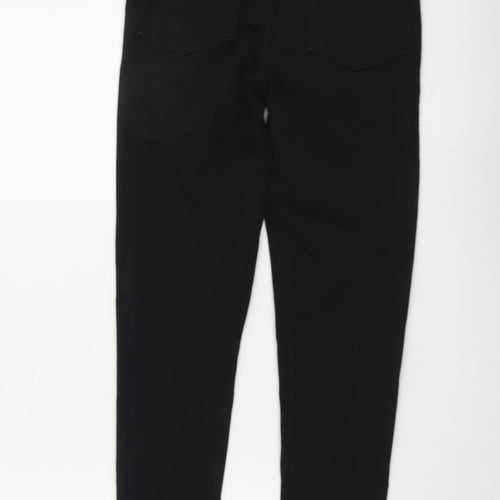 Marks and Spencer Womens Black Cotton Skinny Jeans Size 10 L28 in Regular Button