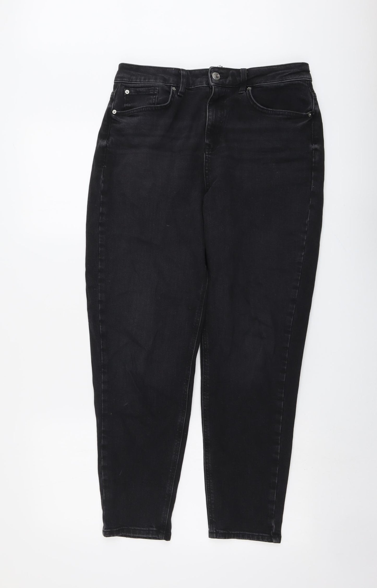 Marks and Spencer Womens Black Cotton Skinny Jeans Size 12 L27 in Regular Button