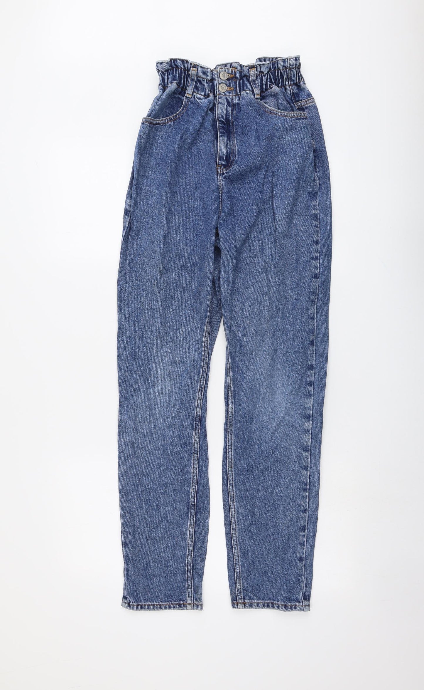 New Look Womens Blue Cotton Straight Jeans Size 10 L29 in Regular Button