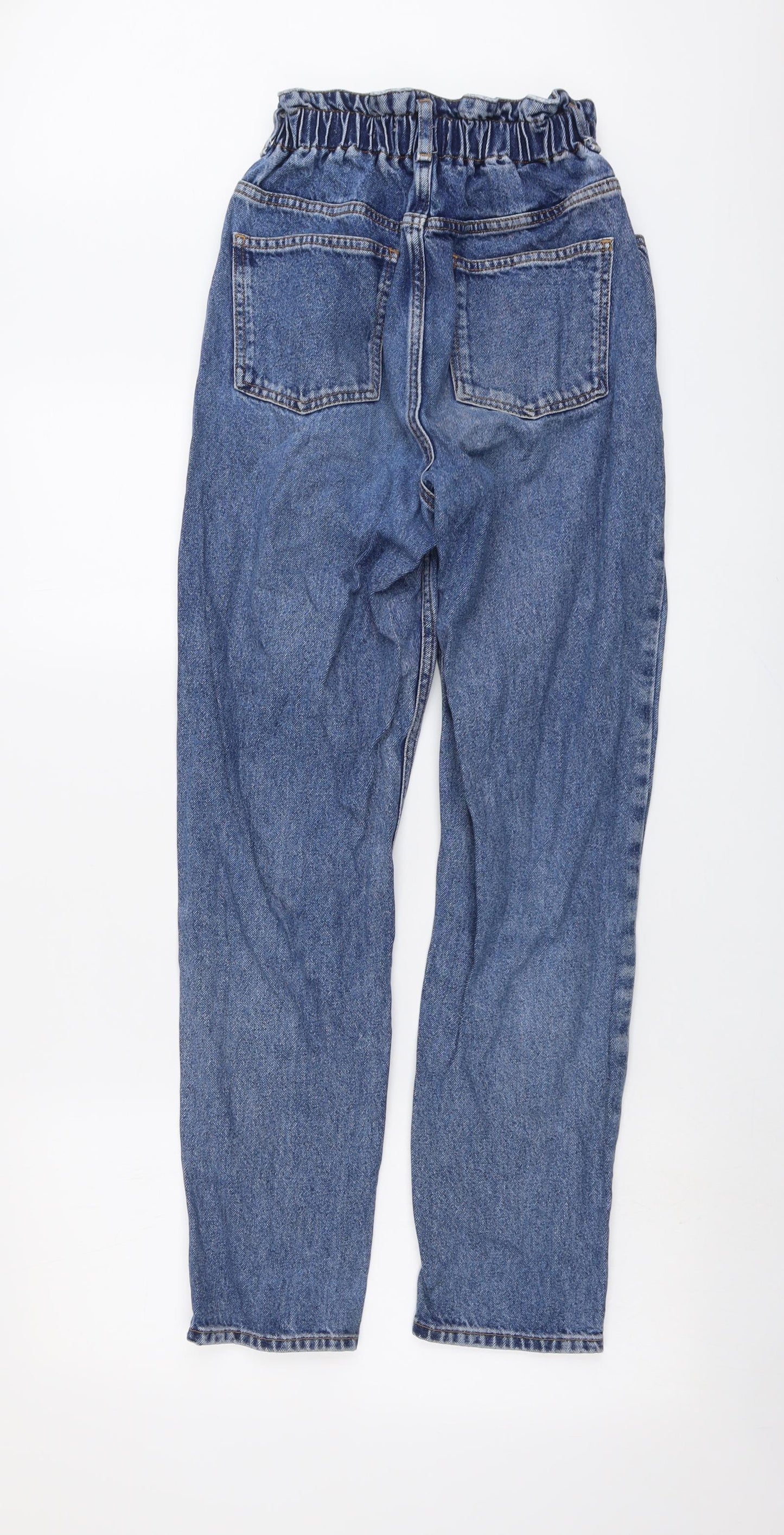 New Look Womens Blue Cotton Straight Jeans Size 10 L29 in Regular Button