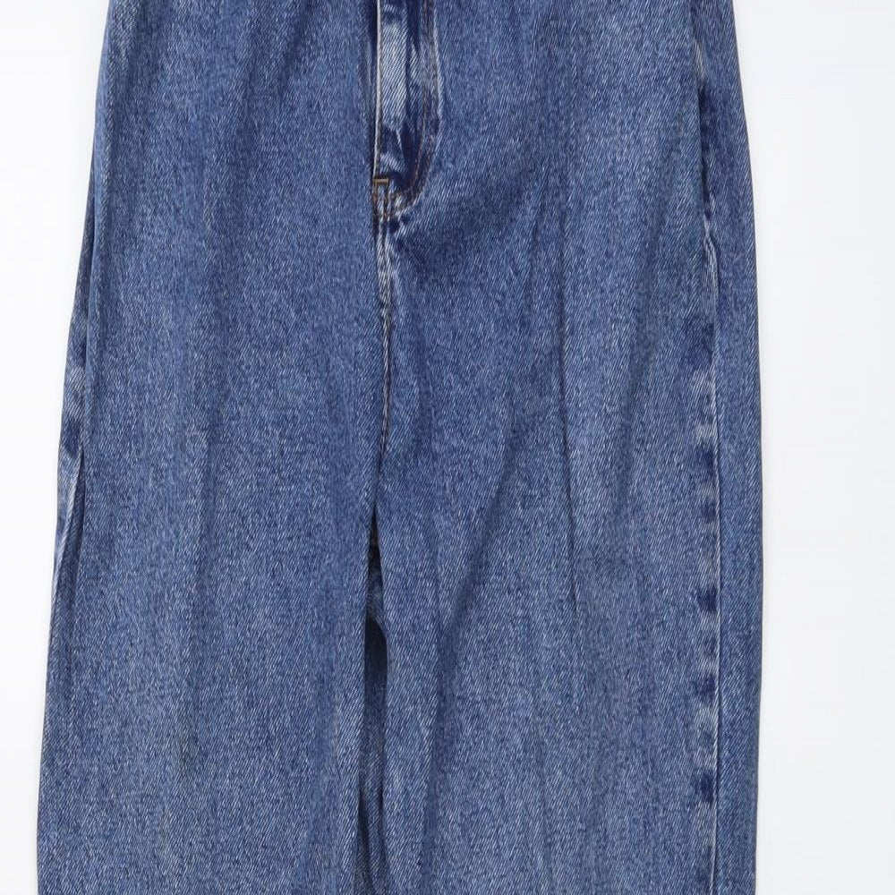 New Look Womens Blue Cotton Straight Jeans Size 10 L29 in Regular Button