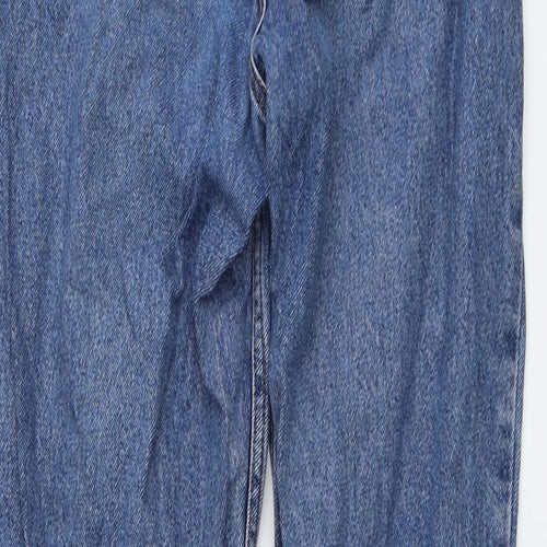 New Look Womens Blue Cotton Straight Jeans Size 10 L29 in Regular Button