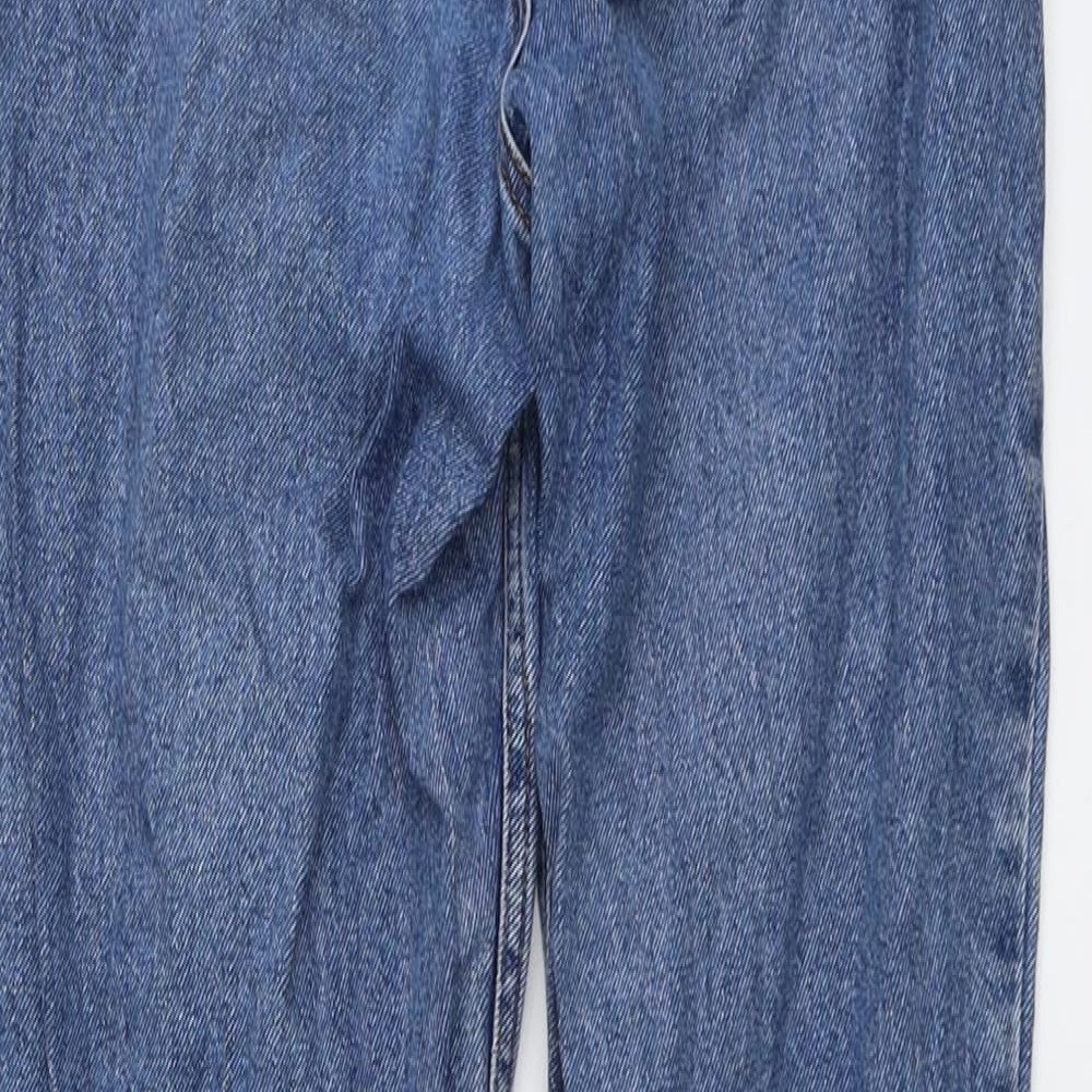 New Look Womens Blue Cotton Straight Jeans Size 10 L29 in Regular Button