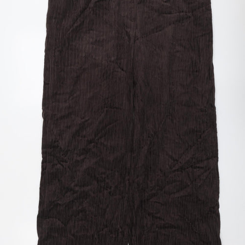 Marks and Spencer Womens Brown Cotton Trousers Size 18 L30.5 in Regular Button