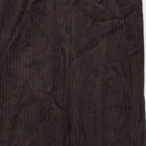 Marks and Spencer Womens Brown Cotton Trousers Size 18 L30.5 in Regular Button