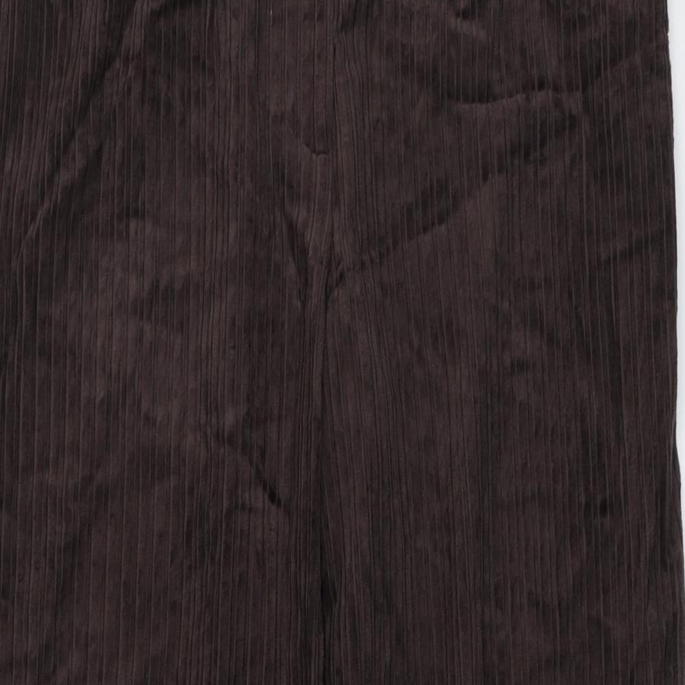 Marks and Spencer Womens Brown Cotton Trousers Size 18 L30.5 in Regular Button
